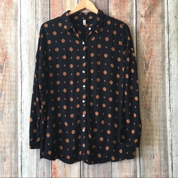 SOLD ❌ Free People | Black Printed Blouse XS - Picture 7 of 7